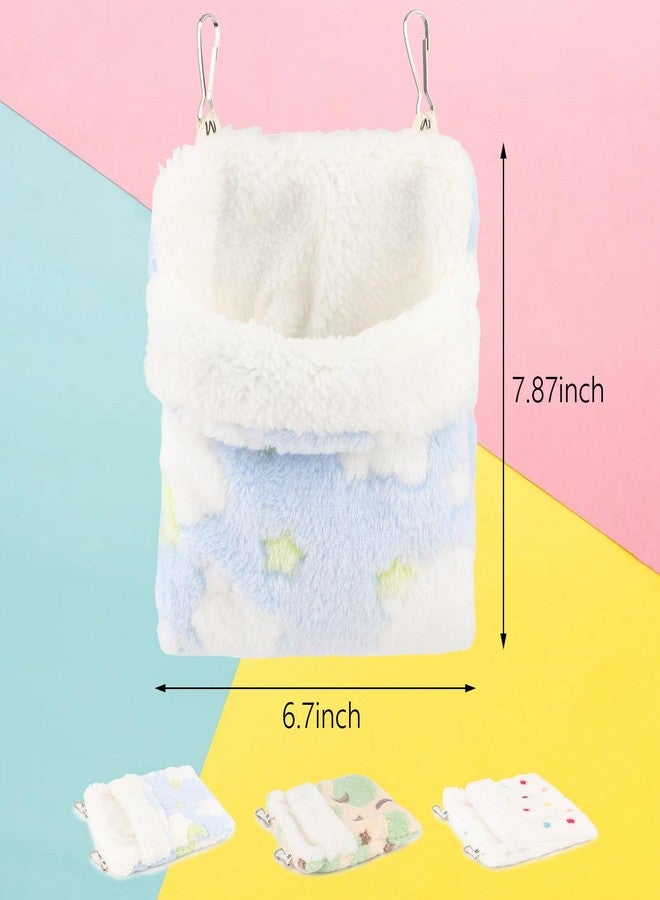 Reshiho Sugar Glider Sleeping Pouch Bag, Warm Hamster Hammock Pouch Sack Small Pet Hanging Bed for Hamster Rat Hedgehog Squirrel and Other Small Animal (Blue) - Image 2
